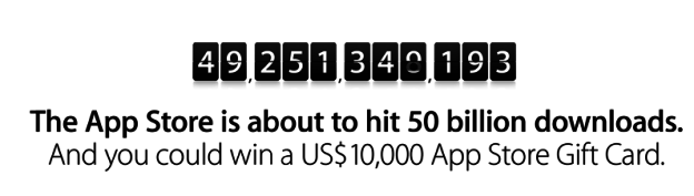 Apple iTunes 50 Billion Apps Countdown