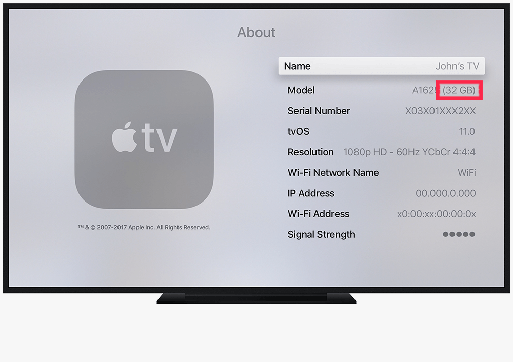 What Storage Capacity Have my Apple TV