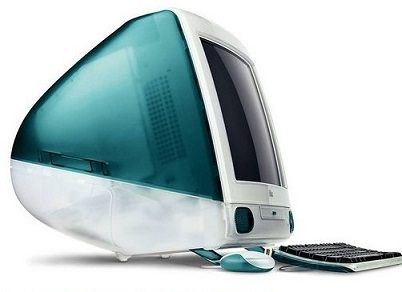 The iMac G3/500 released early in 2001. Blue dalmatian