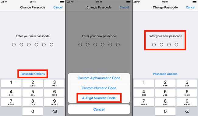 simple or complex passcodes options - Simple or Complex Passcode for Your iPhone or iPad