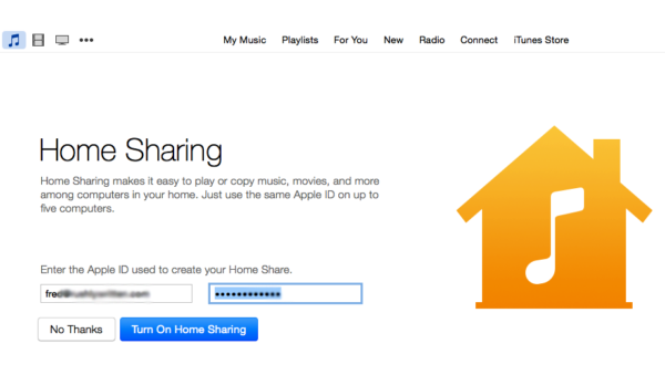 new itunes home sharing on