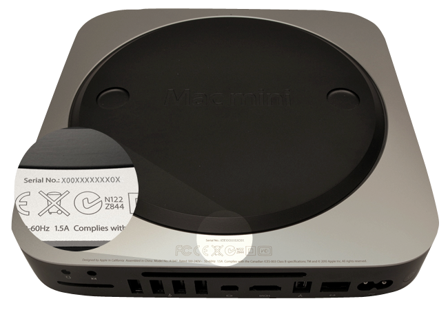 find item model number for mac mini late 2012