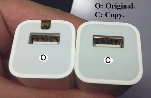 iphone charger fake vs original 600x391 - iPhone Chargers: How to Spot Fake vs. Original
