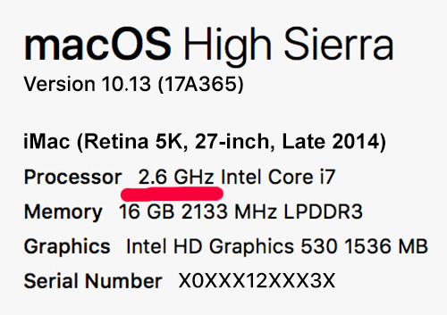 What processor speed have my iMac