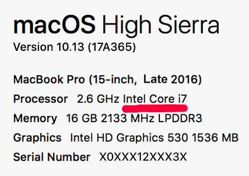What processor type have my MacBook