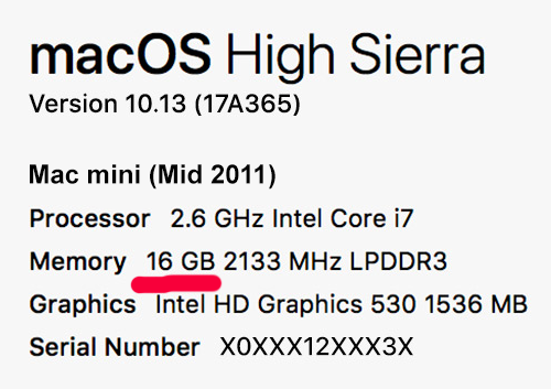 How much RAM have my Mac mini