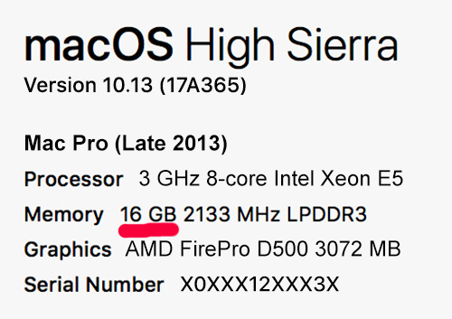 How much RAM have my Mac Pro